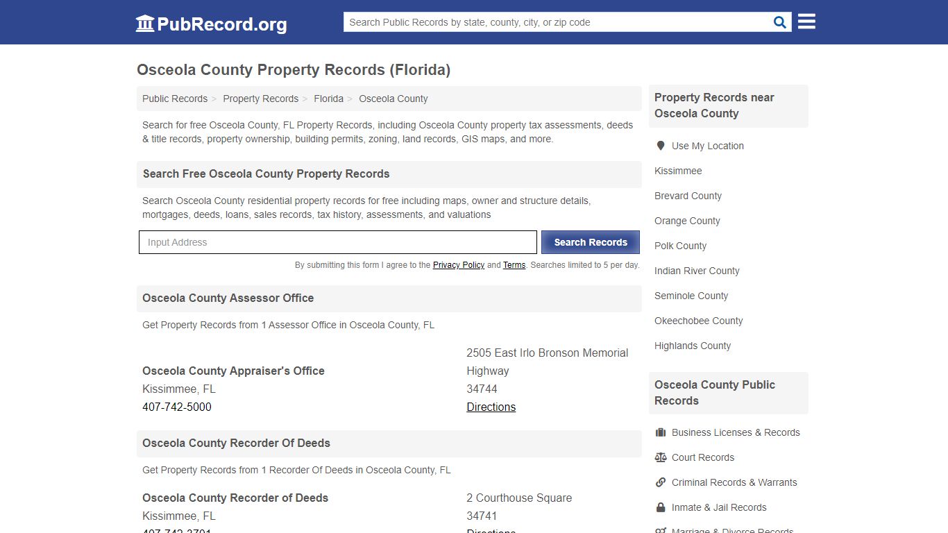 Osceola County Property Records (Florida) - PubRecord.org