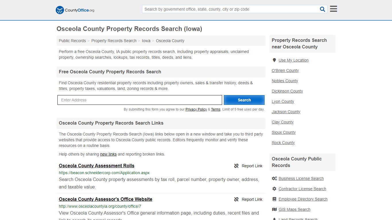 Osceola County Property Records Search (Iowa) - County Office